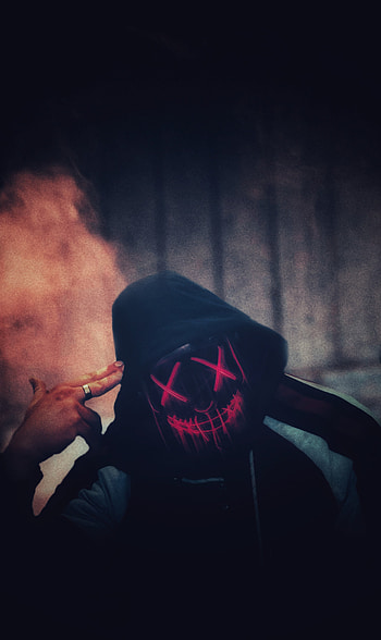 Psycho, Dark, Mask, Smokebackground, Person HD phone wallpaper
