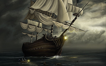 Ship, Fantasy HD wallpaper