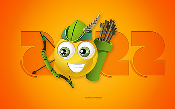 2022 Sagittarius Year, Happy New Year 2022, yellow background, 3D Sagittarius zodiac sign, 2022 New Year, Sagittarius zodiac sign, 2022 concepts, Sagittarius HD wallpaper