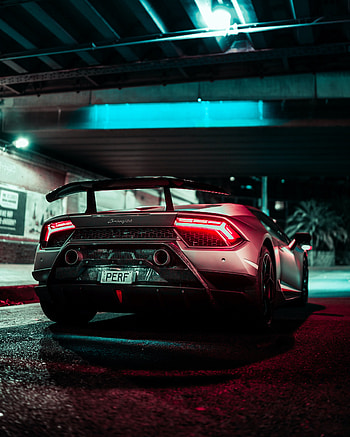 Lamborghini, fast, car, night, backlight, luxury, supercar, nightview HD phone wallpaper
