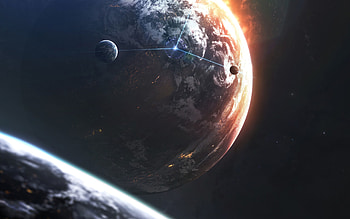 Universe, Ball, Planet, Satellites HD wallpaper