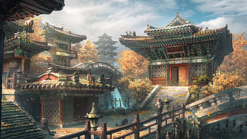 Desolated Temple, fantasy, temple HD wallpaper