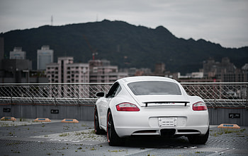 Sports, Porsche, Cars, Car, Machine, Sports Car, Back View, Rear View, Porsche Cayman S HD wallpaper