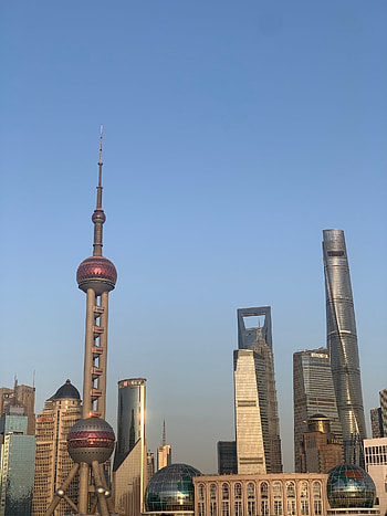 Oriental Pearl Tower, Mingzhu landmark, Shanghai skyline, Tourist attraction HD phone wallpaper