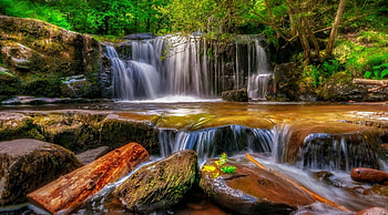 Enchanting Rocky River Waterfalls, Waterfalls, Rocks, Rivers, Nature, Forests HD wallpaper
