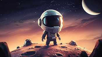 Cosmic Adventure: Ultra of a Space Explorer, astronaut, planet, space, exploration, cartoon HD wallpaper