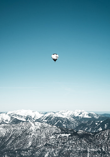 Sky, Mountains, Miscellanea, Miscellaneous, Flight, Height, Balloon HD phone wallpaper