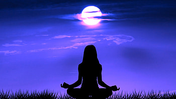 Meditation, sky, moon, meditate HD wallpaper