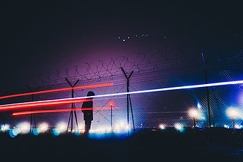 Silhouette, Miscellanea, Miscellaneous, Fence, Human, Person, Barbed Wire HD wallpaper
