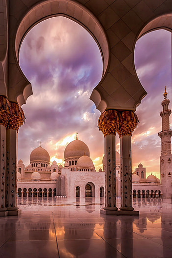 Sunset at the Mosque - Arsitektur masjid, islami, Gambar arsitektur, Mosque HD phone wallpaper