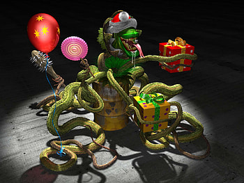 Happy New Year Monster, gifts, funny, monster, new year HD wallpaper