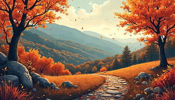 Autumn Serenity: An Artistic of a Scenic Road, fall, artistic, road HD wallpaper