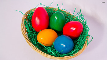 Colourful Easter Eggs, Eggs, Basket, Easter, Colourful, In, A HD wallpaper