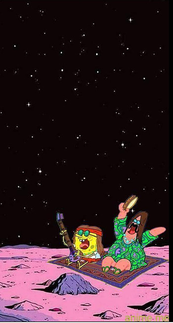 SpongeBob, magenta, art HD phone wallpaper
