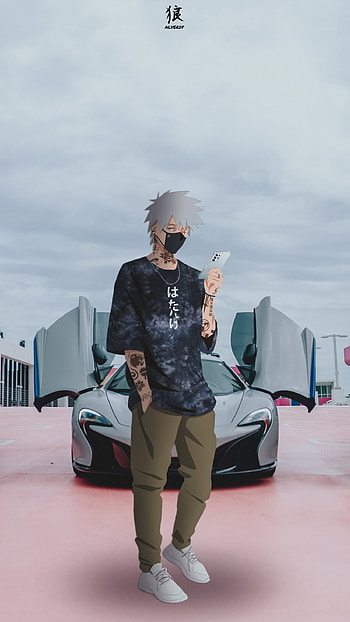 Kakashi Hatake, anime x reality, naruto, sky, cars, anime aesthetic, anime , anime, naruto shippuden HD phone wallpaper