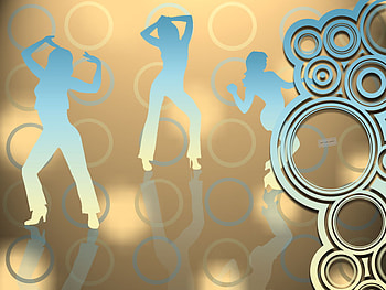 Let's Dance, blue, 3d and cg, dancing, abstract, people, gold HD wallpaper