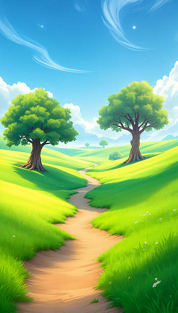 Serene Nature Path , nature, path, landscape, tree, sky HD phone wallpaper