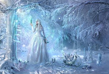 lady, fantasy, crystal, art HD wallpaper