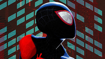 Miles Morales black suit, Spider-Man: Into the Spider-Verse, Dynamic and energetic, Memorable character HD wallpaper