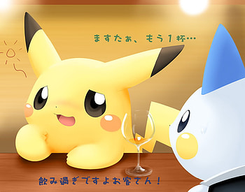 Everyday Pikachu, hilarious, pachirisu, cute, funny, drunk, pikachu, pokemon, sake HD wallpaper