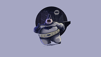 Fatty Funny Batman, batman, superheroes, funny, artist, artist, artwork, digital-art, minimalism, minimalist HD wallpaper