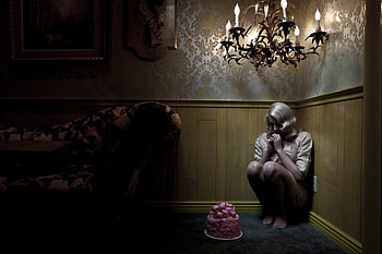 Why?, birtay, sad, cake, woman HD wallpaper