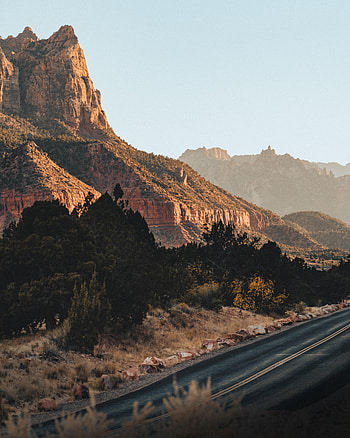 Landscape, Nature, Trees, Mountain, Road HD phone wallpaper