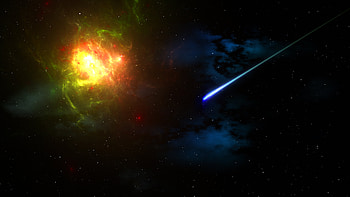 Yellow Fire Stars Space , space, artist, artwork, digital-art, deviantart HD wallpaper