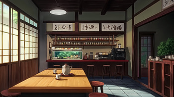 Serene Anime Tea House - Ultra, Anime, tea house, cafe, interior, traditional HD wallpaper