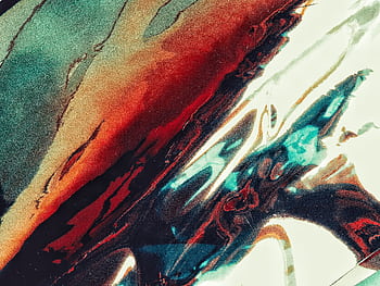 Vibrant abstract painting showcasing dynamic swirls of red, turquoise, and cream for creative inspiration. HD wallpaper