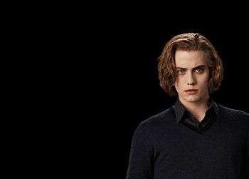 Jackson Rathbone as Jasper, jasper, yellow eyes, black, man, twilight saga, vampire, fantasy, movie, Jackson Rathbone, actor, creature HD wallpaper