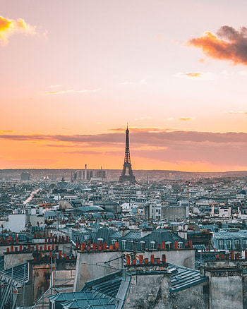 Cities, Sunset, Paris, Eiffel Tower, City, View From Above, France HD phone wallpaper
