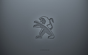 Peugeot logo, gray creative background, Peugeot emblem, gray paper texture, Peugeot, gray background, Peugeot 3d logo HD wallpaper
