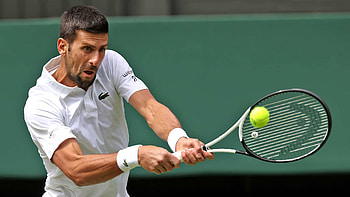 Wimbledon 2023 Tennis Action: Featuring a Prominent Player, Wimbledon 2023, Novak Djokovic, tennis, Sports HD wallpaper