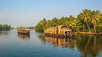 Houseboats, Kerala HD wallpaper