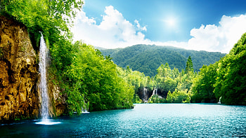 Nature Waterfall 2, waterfall, nature HD wallpaper