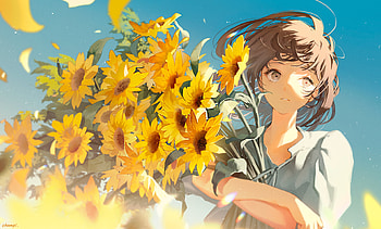 Sunflower Breeze: Anime Girl, Anime, girl, anime girl HD wallpaper