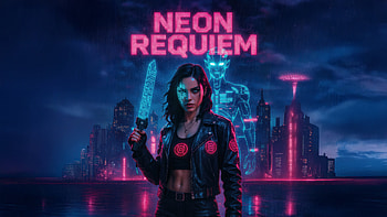 Neon Requiem, cyberpunk, neon, girl, artist, artwork, art, digital-art, ai, deviantart HD wallpaper