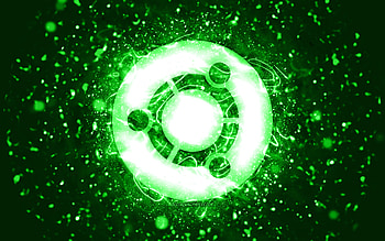 Ubuntu green logo, , green neon lights, Linux, creative, green abstract background, Ubuntu logo, OS, Ubuntu HD wallpaper