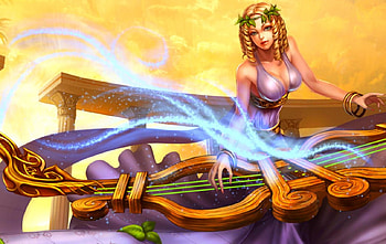 Fantasy girl, magic, music, fantasy, art, woman HD wallpaper