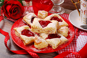 Dessert, sweets, food, red HD wallpaper
