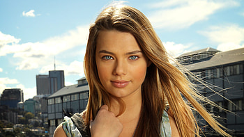Aqua eyes, woman, celebrity, Indiana Evans HD wallpaper