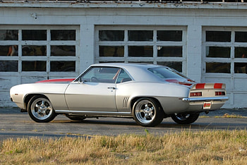1969-Chevy-Camaro, Red Stripes, Silver, Classic, GM HD wallpaper