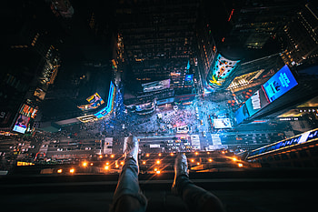 Legs Hanging Aerial View New York City , graphy, new-york, city, buildings, aerial HD wallpaper
