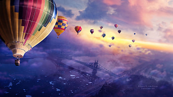 Hot Air Balloon, , Sky, Art HD wallpaper