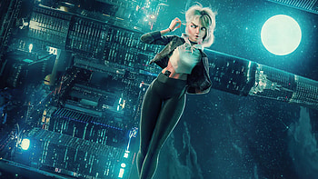 Gwen Walking Around The City , gwen-stacy, superheroes, artist, artwork, digital-art HD wallpaper