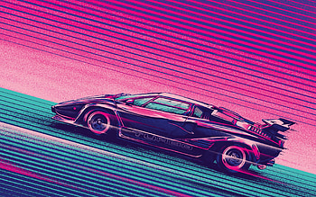 Lamborghini Countach Turbo Retro Artwork, lamborghini-countach, retro, cars, lamborghini, behance HD wallpaper