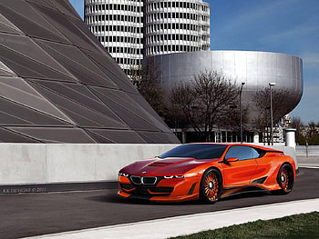 BMW M1 Tuning, virtualtuning, orange bmw, bmw concept, kk designs, bmw tuning, car , bmw m1, m1, beeema, concept, new bmw HD wallpaper