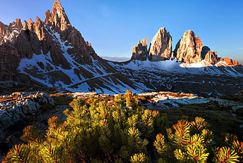 Mountaintops - Tre Cime Di Lavaredo - Italy, Lanscape, Italy, Nature, Mountaintops HD wallpaper
