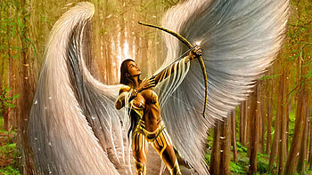 Cupid Angel, cupid, angel, wings, arrow HD wallpaper